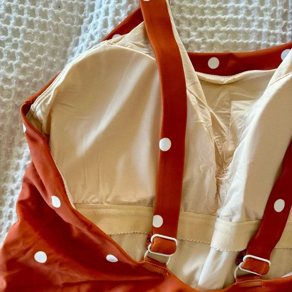 NWOT Roolee Polka Dot One Piece Adjustable Bathing Suit - Picture 3 of 4
